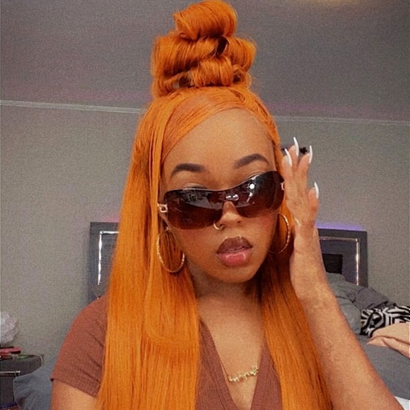 24” Ginger 4x4 T-Part Lace Closure Human Hair Wig - Picture 3 of 4